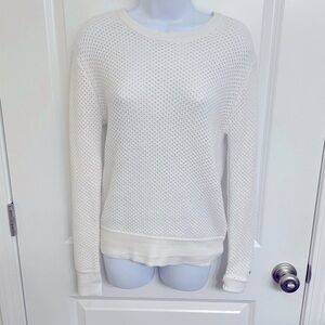 NWT Calia by Carrie Underwood White Effortless Backless Crocheted Sweater sz XS